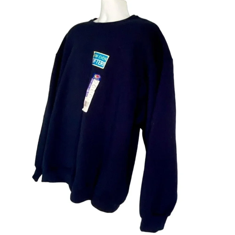 Fruit of the Loom Navy Pull Over Sweatshirt Men's 2XL NEW - Picture 4 of 10